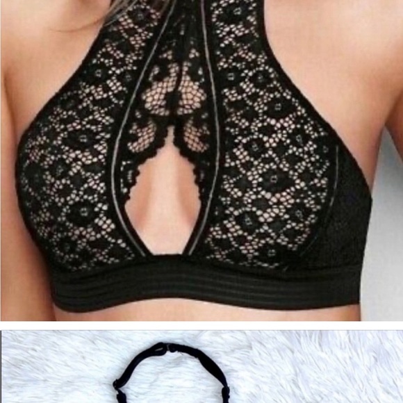 Victoria's Secret Black Lace Halter Bra - Picture 6 of 6